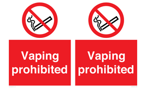 Vaping prohibited